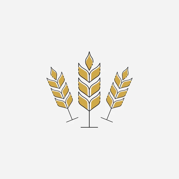 Mezőgazdaság Búza Logó Sablon Vektor Ikon Tervezés — Stock Vector