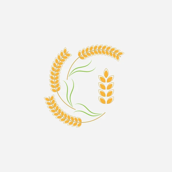 Landwirtschaft Weizen Logo Vorlage Vektor Icon Design — Stockvektor