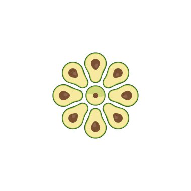 Avokado vektör resimleme şablonu