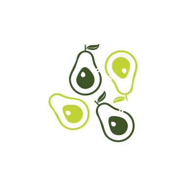 Avokado vektör resimleme şablonu