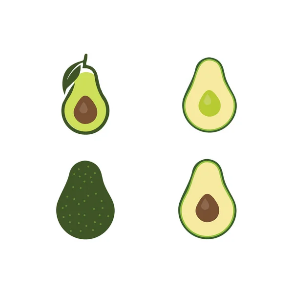 Avocado Vector Pictogram Illustratie Ontwerp Template — Stockvector