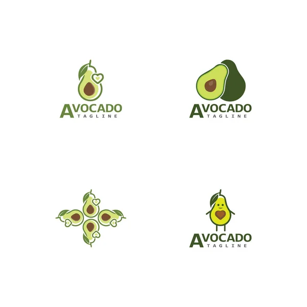 Avocado Vektor Symbol Illustration Design Vorlage — Stockvektor