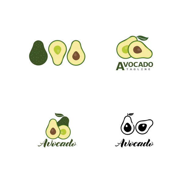 Εικονίδιο Διανύσματος Avocado Πρότυπο Σχεδιασμού Εικονογράφησης — Διανυσματικό Αρχείο