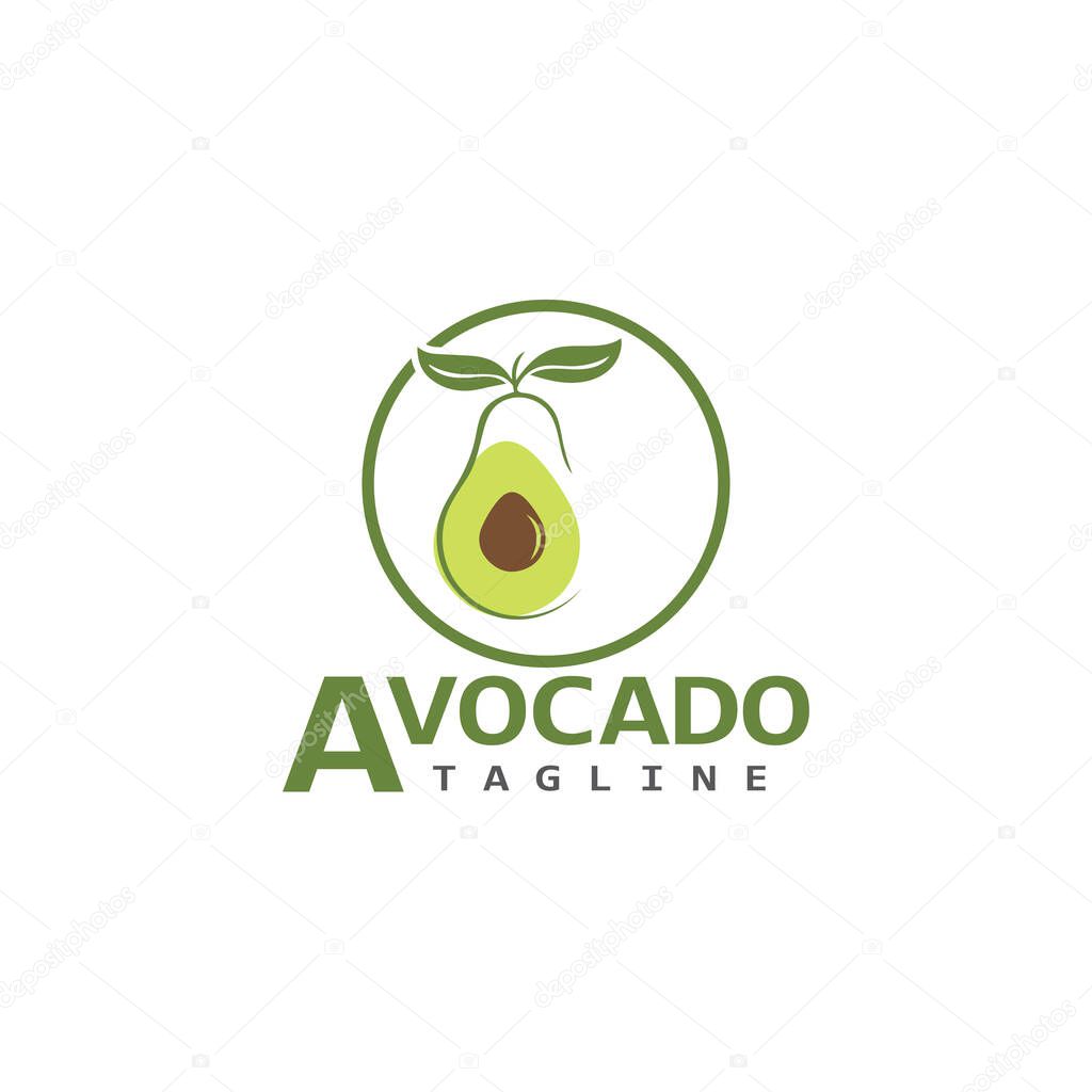 Avocado vector icon illustration design template