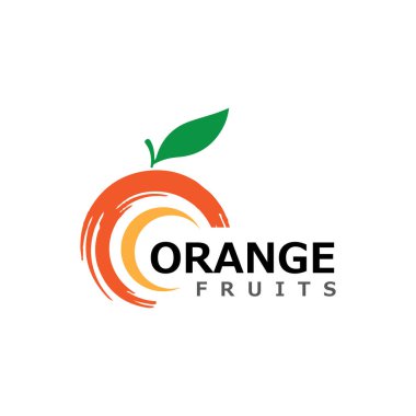 Turuncu logo tasarımı Vektör simgesi çizimi