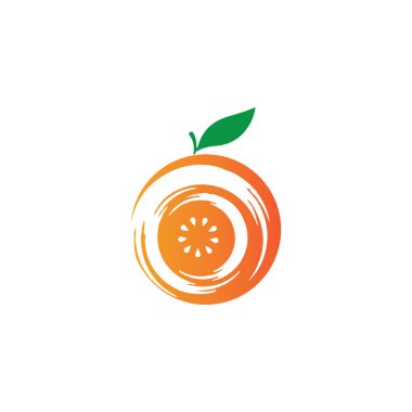 Turuncu logo tasarımı Vektör simgesi çizimi
