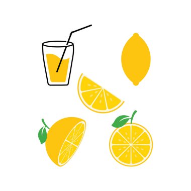 Taze Limon simgesi vektör çizim şablonu