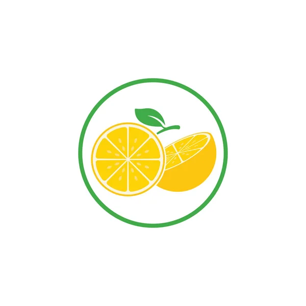 Fresh Lemon Icon Vector Illustration Design Template — Stock Vector