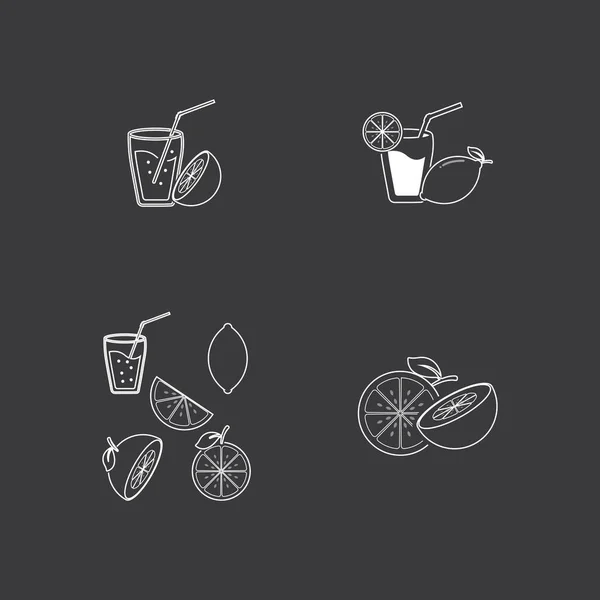 Verse Lemon Pictogram Vector Illustratie Ontwerp Sjabloon — Stockvector