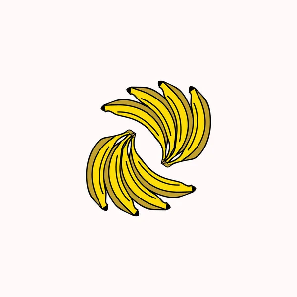 Banana Logo Plantilla Vector Ilustración Diseño — Vector de stock