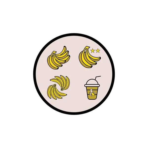 Векторная Иллюстрация Банановым Логотипом — стоковый вектор