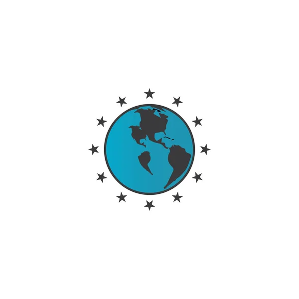 World Logo Template Vector Diseño Ilustración — Archivo Imágenes Vectoriales