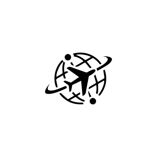 Dünya Logo Şablonu Vektör Llüstrasyon Tasarımı — Stok Vektör