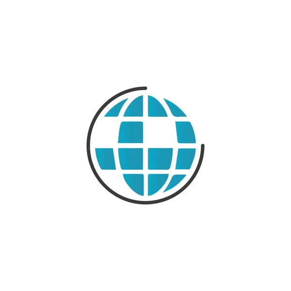 Мировой Дизайн Векторной Иллюстрации Логотипа — стоковый вектор