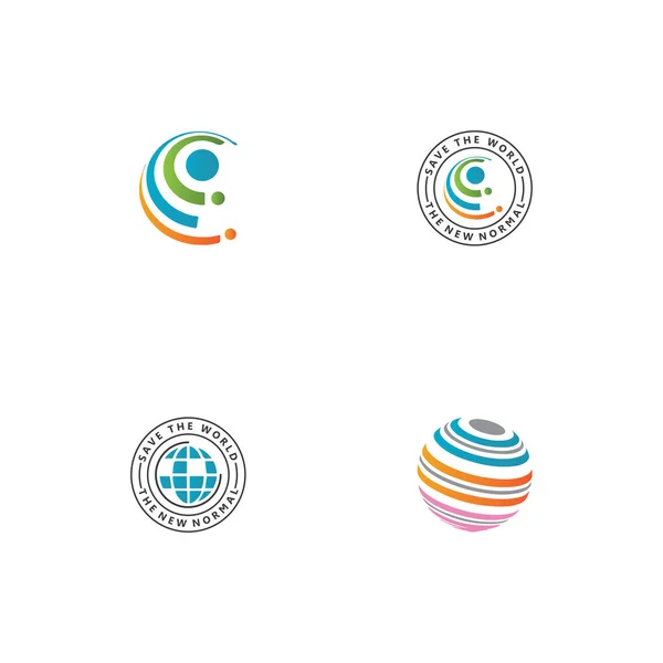 World Logo Template Vector Illustratie Ontwerp — Stockvector