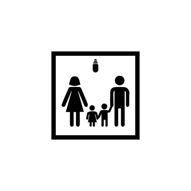 Beyaz arka planda izole edilmiş aile simgesi. Web & Mobil için Ailenin Çok Kullanışlı Simgesi