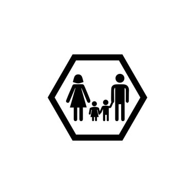 Beyaz arka planda izole edilmiş aile simgesi. Web & Mobil için Ailenin Çok Kullanışlı Simgesi