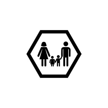 Beyaz arka planda izole edilmiş aile simgesi. Web & Mobil için Ailenin Çok Kullanışlı Simgesi