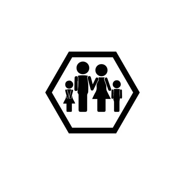 Ikon Keluarga Diisolasi Dengan Latar Belakang Putih Ikon Keluarga Yang - Stok Vektor