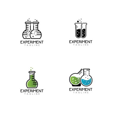  Tıbbi Test Tüpü Simge Vektörü İllüstrasyonu. Beyaz Arkaplanda Laboratuvar Cam Simgesi Tasarımı