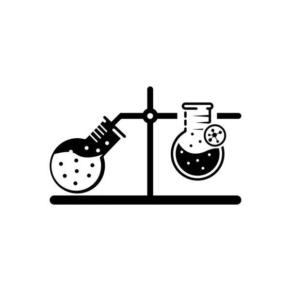 Medicinsk Provrör Ikonvektor Illustration Laboratorieglas Ikon Design Vit Bakgrund — Stock vektor