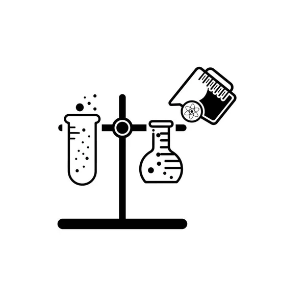 Tıbbi Test Tüpü Simge Vektörü Llüstrasyonu Beyaz Arkaplanda Laboratuvar Cam — Stok Vektör