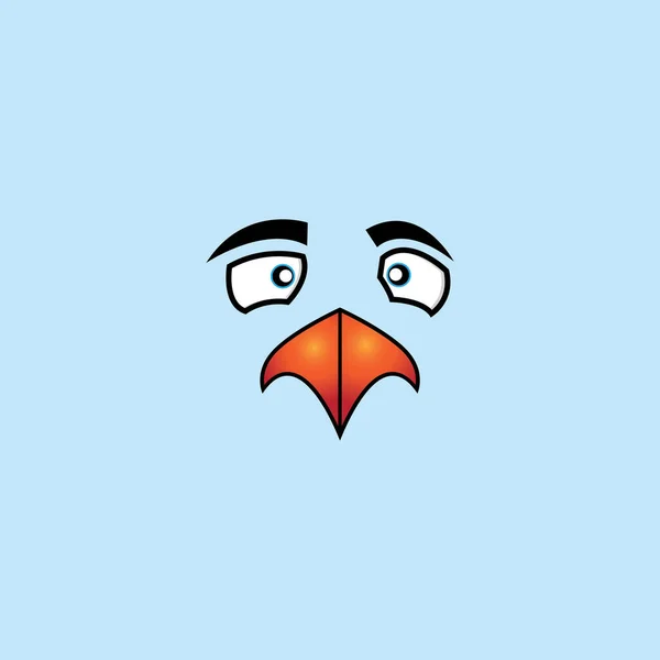 Desenho Animado Birdies Rosto Emoticon Design Vetor Ilustração —  Vetores de Stock