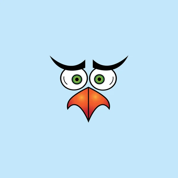 Cartoon Birdies Gesicht Emoticon Design Vektor Illustration — Stockvektor