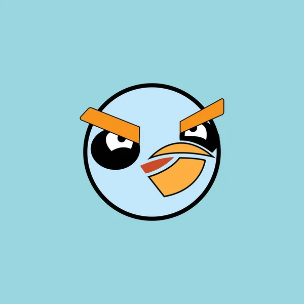 Desenho Animado Birdies Rosto Emoticon Design Vetor Ilustração —  Vetores de Stock