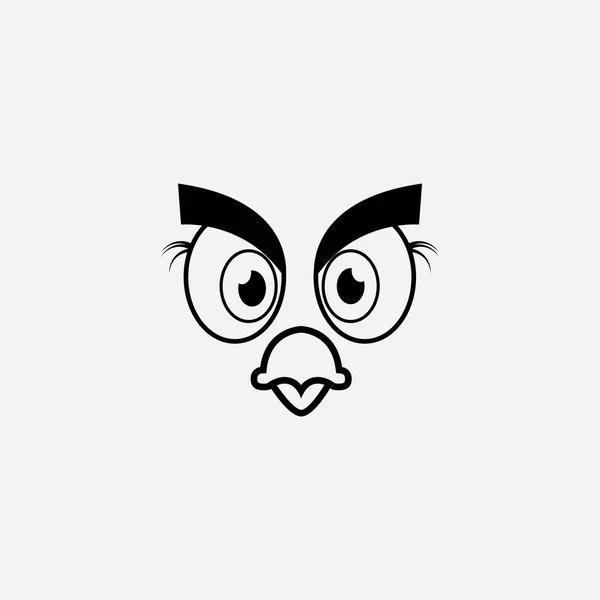 Dibujos Animados Birdies Cara Emoticono Diseño Vector Ilustración — Vector de stock