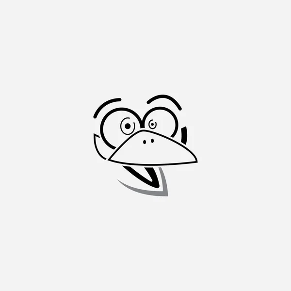 Κινούμενα Σχέδια Birdies Πρόσωπο Emoticon Σχεδιασμό Διανυσματική Απεικόνιση — Διανυσματικό Αρχείο