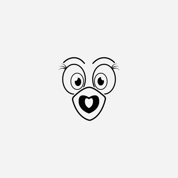 Tecknad Fåglar Ansikte Emoticon Design Vektor Illustration — Stock vektor