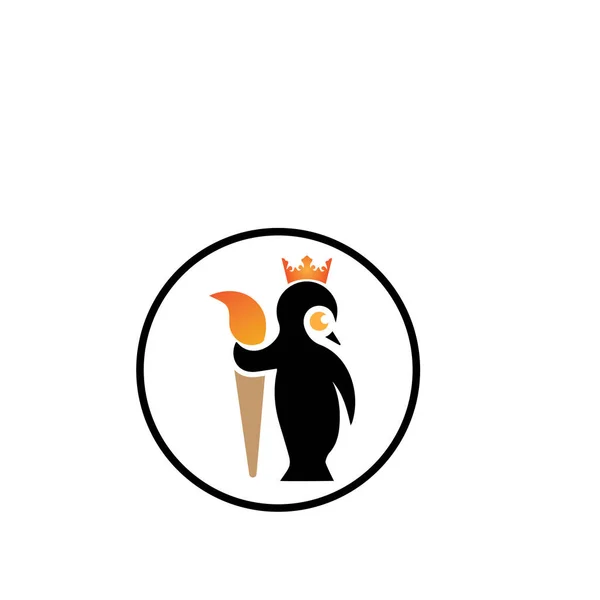 Pinguin Logo Vorlage Vektor Symbol Illustration — Stockvektor