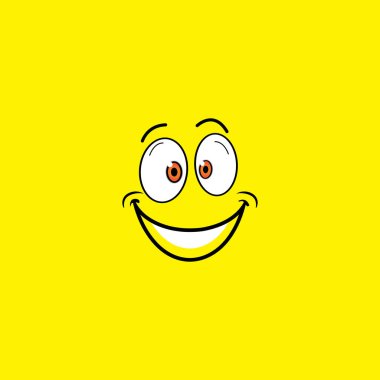 Gülümse duygu simgesi vektör çizim şablonu