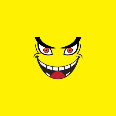 Gülümse duygu simgesi vektör çizim şablonu