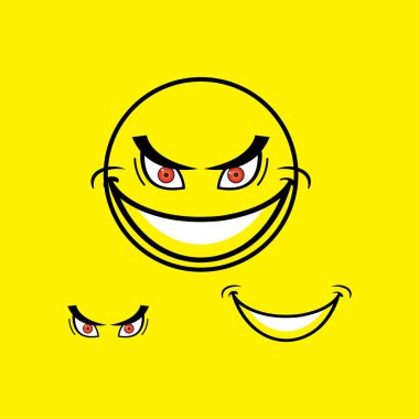 Gülümse duygu simgesi vektör çizim şablonu