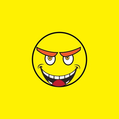 Gülümse duygu simgesi vektör çizim şablonu