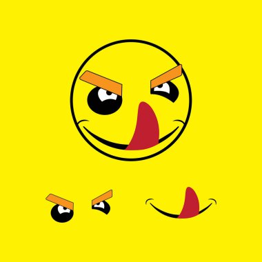 Gülümse duygu simgesi vektör çizim şablonu