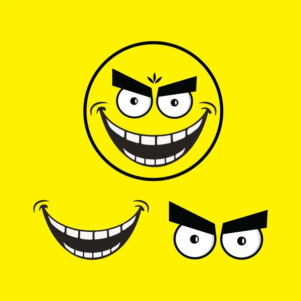 Uśmiech Emocje Ikona Wektor Ilustracja Projekt Szablon — Wektor stockowy