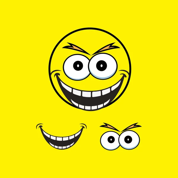 Glimlach Emotie Pictogram Vector Illustratie Ontwerp Template — Stockvector