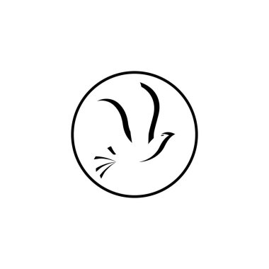yaratıcı logo tasarımı Yutkun kuş logo vektör şablonu çizimi