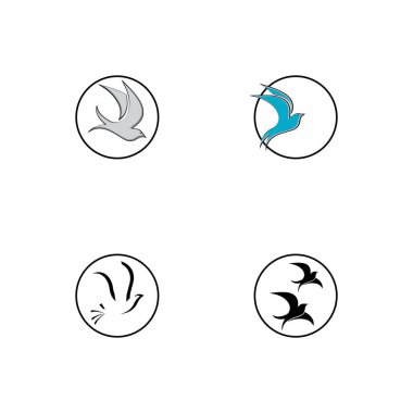 yaratıcı logo tasarımı Yutkun kuş logo vektör şablonu çizimi