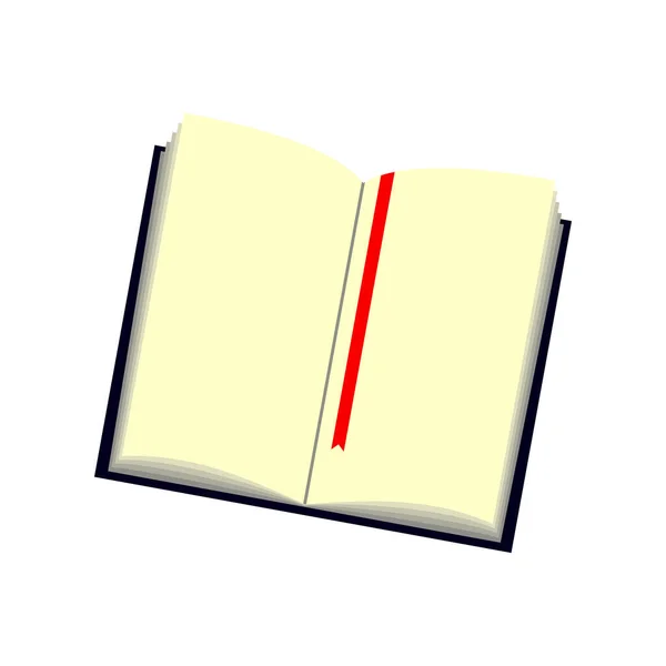 Ritning av en öppen bok med tomma sidor. Vektor illustration, läromedel, tillbaka till skolan tema. — Stock vektor