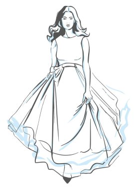 Moda modeli. Gelinlik içinde güzel bir gelin