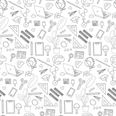 Okul vektörsüz karalama desenine geri dön