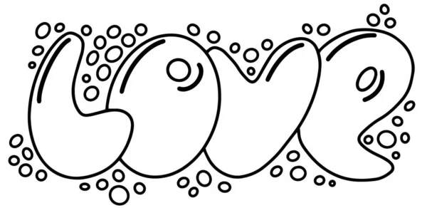Kärlek hand dras illustration med bubblor — Stock vektor