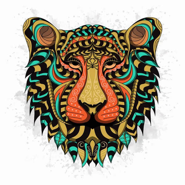 Stylized Lion Zentangle Vector — Stock Vector