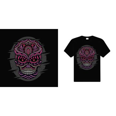 Etnik vektör karanlık arka planda biçimlendirilmiş kafatası