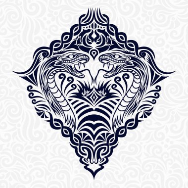 Etnik vektörde stilize yılan çiçeği