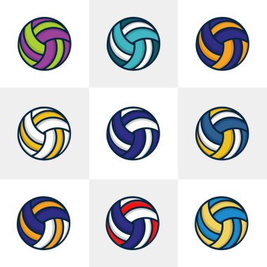 Dokuz voleybol topu vektör çizimi